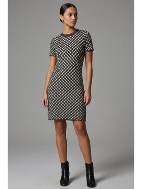 Weekend Max Mara Geometric Print Shift Dress Size S Italian Designer EUC